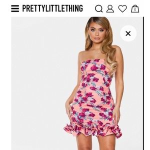 NWT pretty little thing floral ruffle dress
